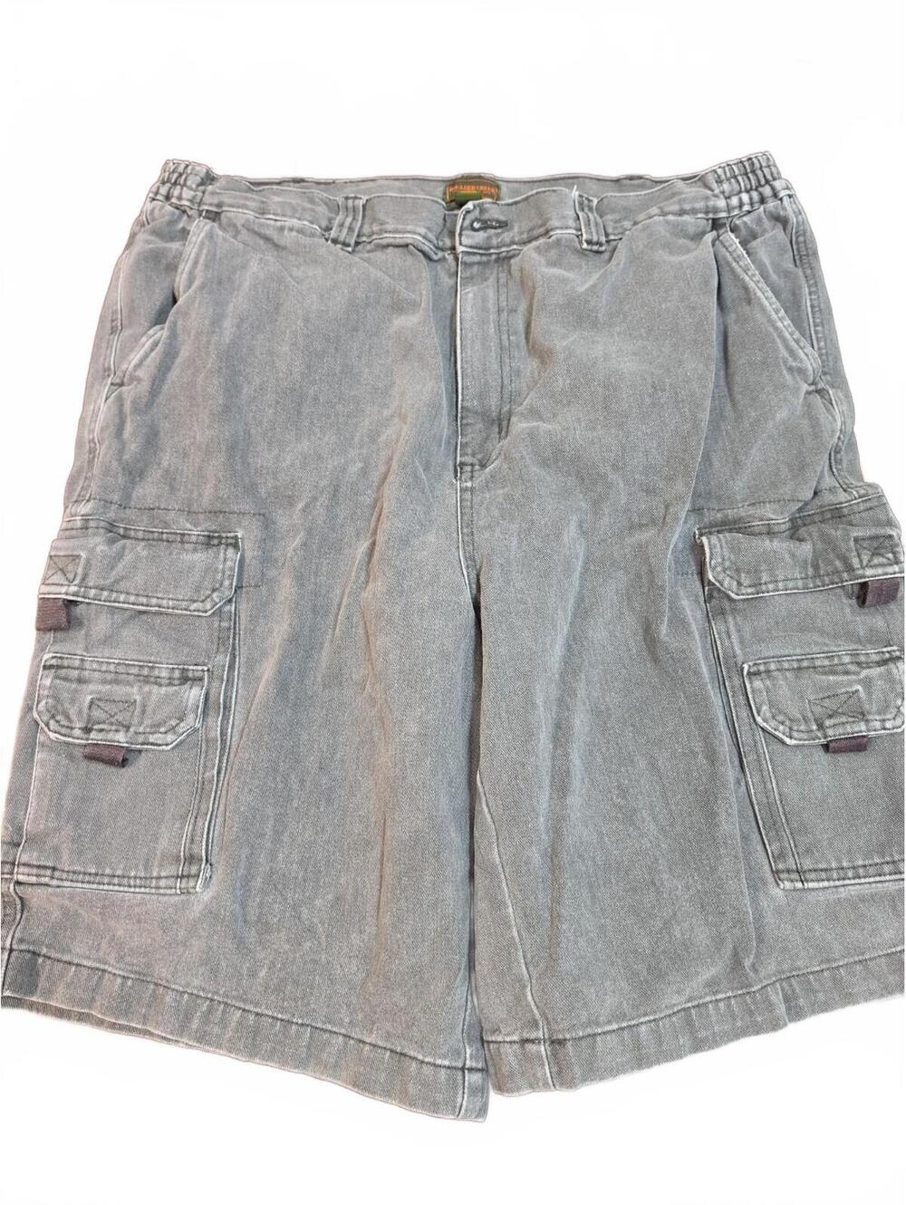 Boulder Creek by King Size Men Sz 44 Big Elastic Gray Denim Cargo Shorts